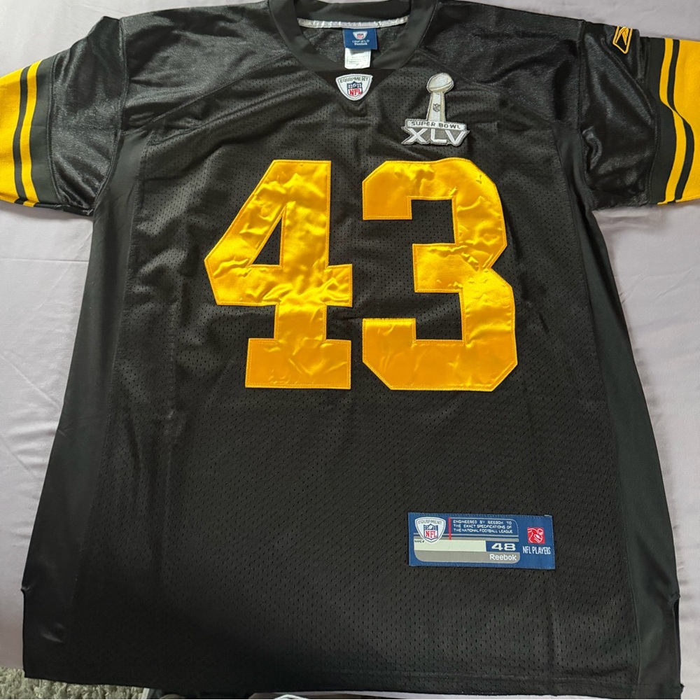 Polamalu Pittsburgh Steeler Jersey, Reebok 48, Super Bowl XLV Jersey